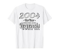 VTT Vélo de Montagne MTB Cyclist Né en 2004 Anniversaire VTT T-Shirt Graphique avec Valeur, Homme, Blanc, L