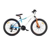 VTT Vélo tout terrain - Verdant CALIX - Roues 26"" - 10 à 14 ans - amortisseur freins à disque 21 vitesses - Blanc-Bleu-Orange