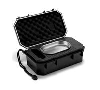 Vttui Humidor Portable à Cigares, Étui de Voyage Double Étage Grande Capacité avec Plateau Intégré et Humidificateur (pour 10+ Cigares) - Kit de Voyage Premium pour Cigares(Color:A)