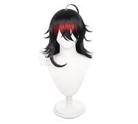 VTuber Hoive Vox Akuma Perruque Cosplay Cheveux synthétiques longs noirs mélangés rouges résistants à la chaleur