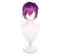 Vtuber Noctyx Uki Violeta Cosplay Wig Gradient Purple Short Curly Heat Resistant Hair Halloween Party Wig