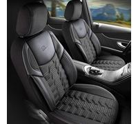 VTVauto Housses de siège Berlin Noir-Gris, Similicuir/Tissu | compatibles avec Chrysler (300C, 300M, Neon)