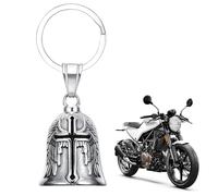 VTYTZZ ClochetteMoto Guardian RideBell,GuardianBell,ClochetteMoto,Guardian BellMoto,Cloche Moto,Clochette Moto Porte Bonheur,Guardian Bell Acier Inoxydable Argent,Pour MotoCyclisme, Vélos