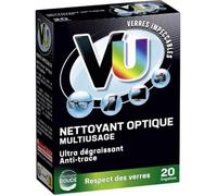 VU EXPERT LINGETTES Nettoyant Optique Verres Ultra Dégraissant et Anti-Traces X20