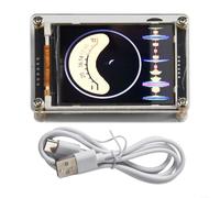 VU-mètre avec écran LCD HD de 2,4", 13 modes de spectre de musique, affichage analogique pour rythme et niveau, USB 5 V, microphone MEMS, boutons de réglage, boîtier PMMA transparent, affichage de