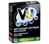 Vu+ Lingettes nettoyantes optiques VU EXPERT Ultra dégraissantes anti-traces X20