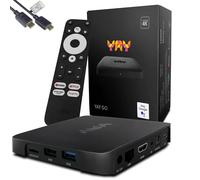 VU+ Yay GO Android TV 4K UHD Streaming Box, Android TV 12, Chromecast intégré, Widevine L1, HDCP 2.3, 2 Go DDR3 RAM, 8 Go Flash, BT 4.2, USB 3.0, Wi-FI 1200 Mbit, câble HTS e-com HDMI
