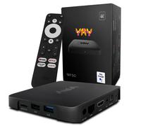 VU+ YAY GO Lecteur TV IP Android TV 14 4K UHD Streaming Chromecast Noir