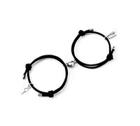 VU100 2 Pcs Couples Aimant Bracelet Attraction Magnétique, Bracelet Serrure À Clé Assorti, Tissé Amitié Hommes Femme Réglable Cadeau Meilleur Ami Petite Amie Petit Ami Famille Mère