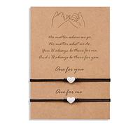 VU100 2PCS Corde Bracelet Femme Filles Enfants Argent Amour Cœur, Bijoux Femme de Souhait Bracelets de Noël Anniversaire