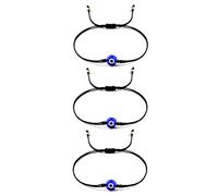 VU100 3 PCS Corde Noir Bracelet Mauvais Oeil de Bonne Chance Kabbalah pour Femme Homme Enfants Bijoux