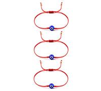 VU100 3 PCS Corde Rouge Bracelet Mauvais Oeil de Bonne Chance Kabbalah pour Femmes Hommes Enfants