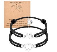 VU100 Cadeaux pour couples Bracelets pour couples Bracelet de promesse Pinky pour relation à distance Noël Valentin Anniversaire Cadeaux pour petit(e) ami(e) Épouse Époux(se)