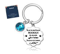 VU100 Porte-clés Fête des Mères pour Maman - Cadeau de Fille Fils pour Elle - En Acier Inoxydable 316L pour Femme - Anniversaire