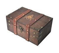 VUAGMIV Coffre maçonnique en bois et cuir gravé, boîte en bois avec doublure en velours, fournitures et outils de franc-maçon, boîte à souvenirs