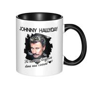 VUBCFIUSO Hallyday Rock Singer Johnny Mug Céramique 330ml - Tasse Café Thé Double Couleur, Cadeau Fan Musique, Tasse Vintage Rock, Accessoire Cuisine & Bureau