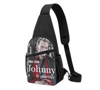 VUBCFIUSO Hallyday Rock Singer Johnny Sac Bandoulière Homme - Sac Poitrine Sling Bag Casual, Léger et Pratique, Sacoche Crossbody pour Sorties & Quotidien