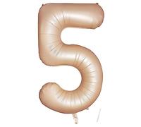 VUCDXOP 40 Pouces Ballon Chiffre 5, Caramel Couleur Ballon Chiffre Numéro 5, 5 Number Ballon Age Gonflable Anniversaire, hélium Ballon Chiffre 5,Ballons de numéro, décoration de Mariage