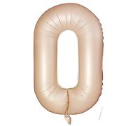 VUCDXOP Ballon Chiffre 0 40 Pouces - Caramel Couleur, Gonflable Anniversaire, Hélium, Numéro 0 - Décoration de Mariage