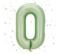 VUCDXOP Ballon Chiffre 0 40 Pouces - Vert Olive, Gonflable, Hélium - Décoration Anniversaire et Mariage