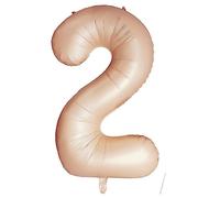 VUCDXOP Ballon Chiffre 2 Caramel 40 Pouces - Numéro Gonflable pour Anniversaire, Mariage - Hélium Compatible - Décoration Festive