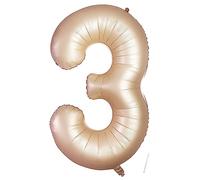VUCDXOP Ballon Chiffre 3 Caramel 40 Pouces - Numéro Gonflable pour Anniversaire, Décoration de Mariage - Hélium Compatible