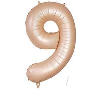 VUCDXOP Ballon Chiffre 9 40 Pouces - Caramel Couleur, Gonflable Anniversaire, Hélium, Décoration de Mariage