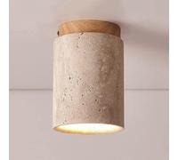 VUCICA Plafonnier en béton de ciment - Plafonnier industriel du milieu du siècle - En marbre rustique - Plafonnier semi-encastré - Lampe rétro en noyer for cuisine de ferme, entrée, couloir, balcon, f