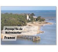 Vue Aerienne Baie Foret Ponton Et Plage Devant L'océan Atlantique, Presqu'ile De Noirmoutier En Vendée, La Pointe Des Dames, Aimant de Réfrigérateur