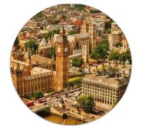 Vue aérienne Big Ben Puzzle Rond 1000 Pièces bâtiment Enfants Décoration Murale Classiques Activité Différente 1000pcs (67.5x67.5cm)