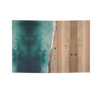 Vue aérienne de la plage - Bannière festive - 119,4 x 180,3 cm - Pour Noël, fêtes nocturnes, réunions d'amis