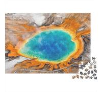 Vue aérienne de Source Chaude 1000 pièces Puzzle Difficile pour Adultes Œuvre d'art de Paysage d'œil Abstrait coloré époustouflant Premium Robuste Haute qualité soulagement du Stress 70x50cm/1000pcs