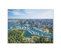 Vue aérienne de Stanley Park, Coal Harbor et Vancouver, C.-B., Canada，for Children 1000 Pieces Bois Puzzle Jigsaws, DIY Casual Puzzles Toys, for Adults and Teenagers Unique Gifts Toys（75x50cm）-F22