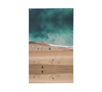 Vue aérienne du drapeau de plage. Drapeau décoratif d'extérieur 0,9 x 1,5 m, bannière verticale en polyester. Convient pour une utilisation en extérieur