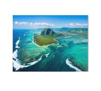 Vue aérienne impressionnante du Panorama insulaire et de la Cascade sous-Marine de Maurice，Adultes Puzzle 1000 Pièces pour Adolescents Adultes Jeux De Casse-tête Amusants Puzzle en Papier-J93