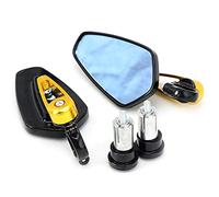 Vue arrière latérale Embouts De Guidon Moto Miroir Rétroviseurs Arrière Latéraux pour Kawasaki ZX12R ZX1400 ZX14R ZX636R ZX7R ZX9 ZX9R(Black Gold)