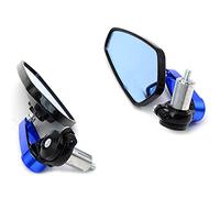 Vue arrière latérale Miroir De Moto Guidon Poignée Latérale Embouts pour Y-AMAHA YZF R6 R1 TMAX 530 Xmax 125 300 690 200 390(Black Blue)