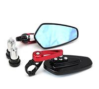 Vue arrière latérale Miroir De Moto Guidon Poignée Latérale Embouts pour Y-AMAHA YZF R6 R1 TMAX 530 Xmax 125 300 690 200 390(Black Red)