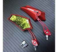 Vue arrière latérale Rétroviseur De Moto 8mm 10mm Guidon Cyclomoteur Rétroviseurs Latéraux pour BMW R1200GS S1000R F650GS K1200LT Accessoires(Rosso)