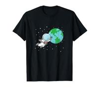 Vue Astronaute de la Terre Depuis la Station Spatiale T-Shirt Graphique avec Valeur