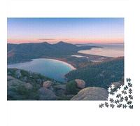 Vue côte et Montagnes Casse-tête 1000 Pièces avec Clic Parfait, Puzzle d'art énigme De Compétence Logique pour Une Activité Zen, Puzzle Cadeau d'anniversaire 38x26cm/1000pcs