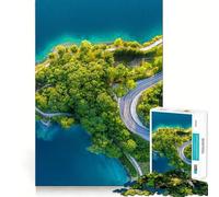 Vue de Dessus du Puzzle Lago Di Ledro pour Adultes, 1000 pièces, Jeu de logique Pure, Anti-Stress, découpe Nette, Cadeau de Noël 50x75cm