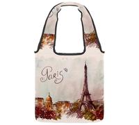 Vue de France City Sac fourre-tout en toile pour femme, grand sac de transport réutilisable, sac à bandoulière pour l'école, le travail, le bureau, les voyages, le shopping, décontracté