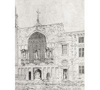 Vue de la chapelle collégiale de Sainte Marie-Madeleine et All Saints Guildhall Londres Angleterre au XIXe siècle. Images de Londres publiées 1890. Poster imprimé par Hilary Jane Morgan (12 x 15)