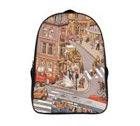 vue de la rue sac à dos grande fashion décontracté imperméable école sacs 2 compartiment pour élèves primaire et secondaire ville 3d imprimé sacs d'école-16,pour l'école les voyages les affaires