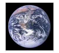 Vue de la Terre depuis la mission Apollo 17 Poster de NASA 60 x 60 cm Noir Tableaux Décoration murale