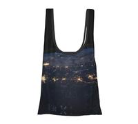 Vue de la Terre Imprimer Sacs d'épicerie réutilisables, pliables, lavables dans une pochette Eco Tote Sac de courses