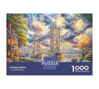 Vue de Londres 1000 Pièces Jeu De Puzzle À Assembler Soi-même pour Développer Les Compétences Logiques Tower Bridge Londres idéal pour Les Fêtes Et comme Meilleur Cadeau pour Amateurs 70x50cm/1000pcs
