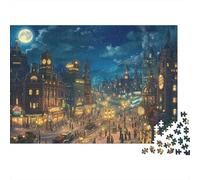 Vue de Nuit Puzzle 1000 Pièces avec Emboîtement Parfait, Puzzle d'art La Ville de nuitdéfi Entre Amis pour Un Tableau À Encadrer, Superbe Idée Cadeau 52x38cm/1000pcs