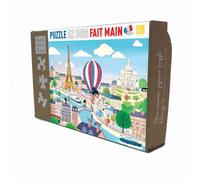 puzzle 12 pcs en bois Vu de Paris Bleu